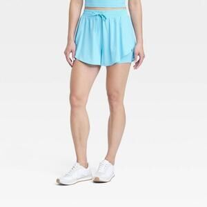 Women's Woven High-Rise Flutter Shorts 3" - All in Motion Blue M